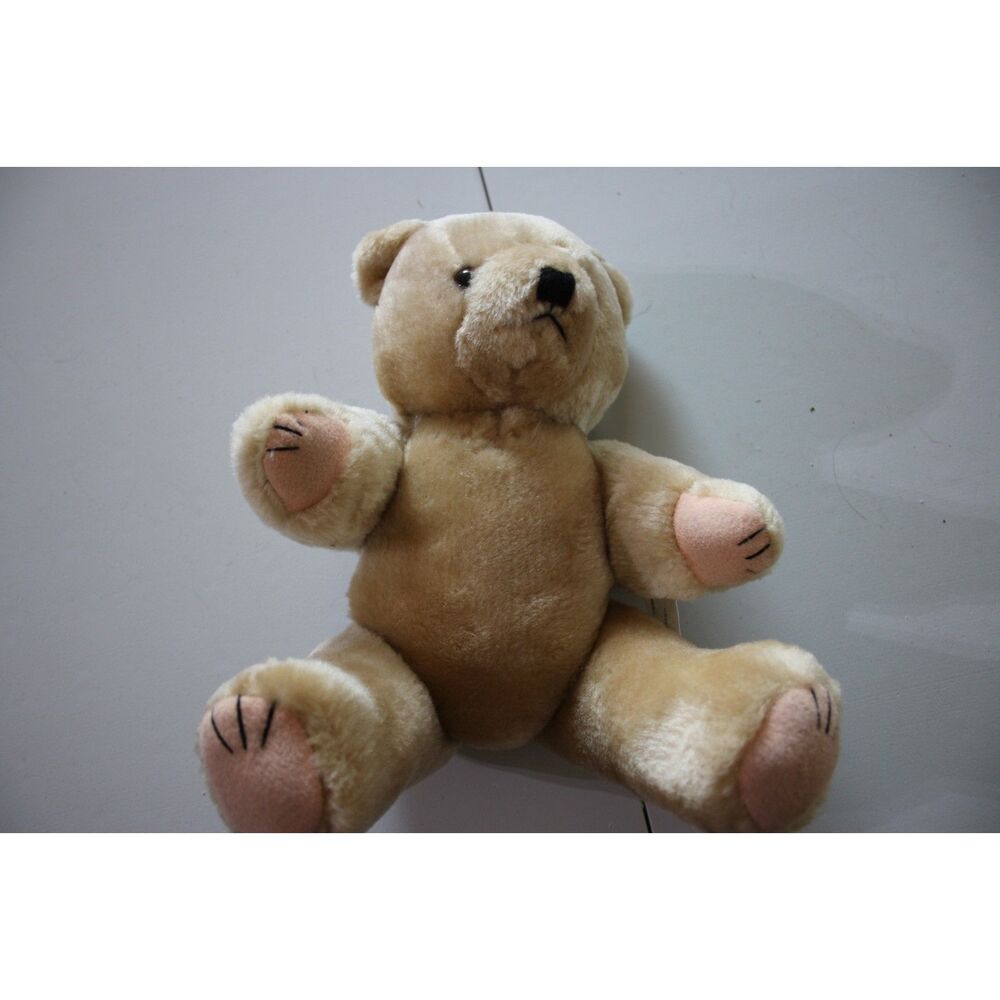 Tender Heart Tan Teddy Bear Plush Pink Paw Pads 13 Inch